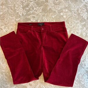 Talbots Signature Deep Red Velvet Jeans~10